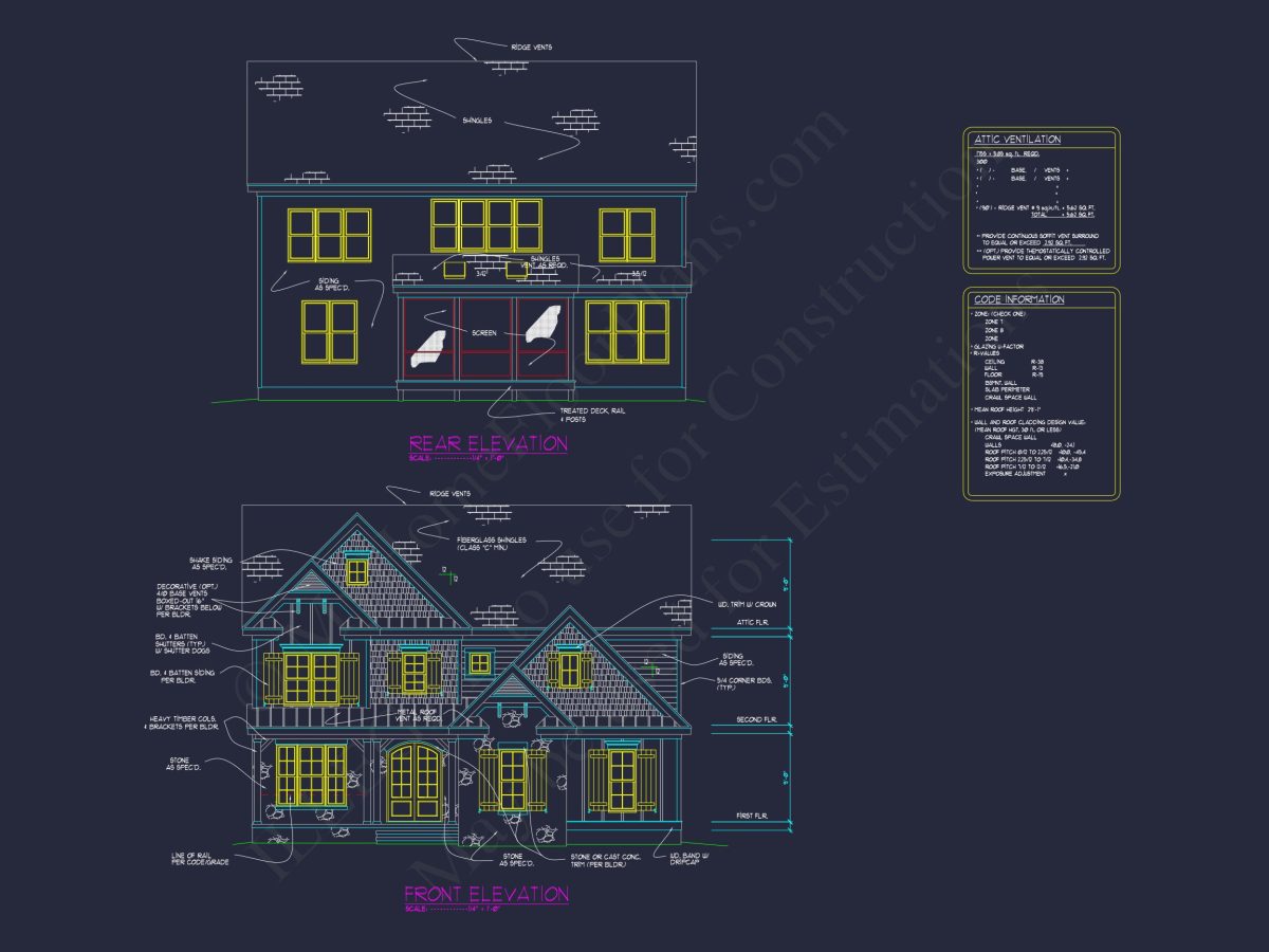 Craftsman house Plan with Detailed Floor Plan and CAD Designs