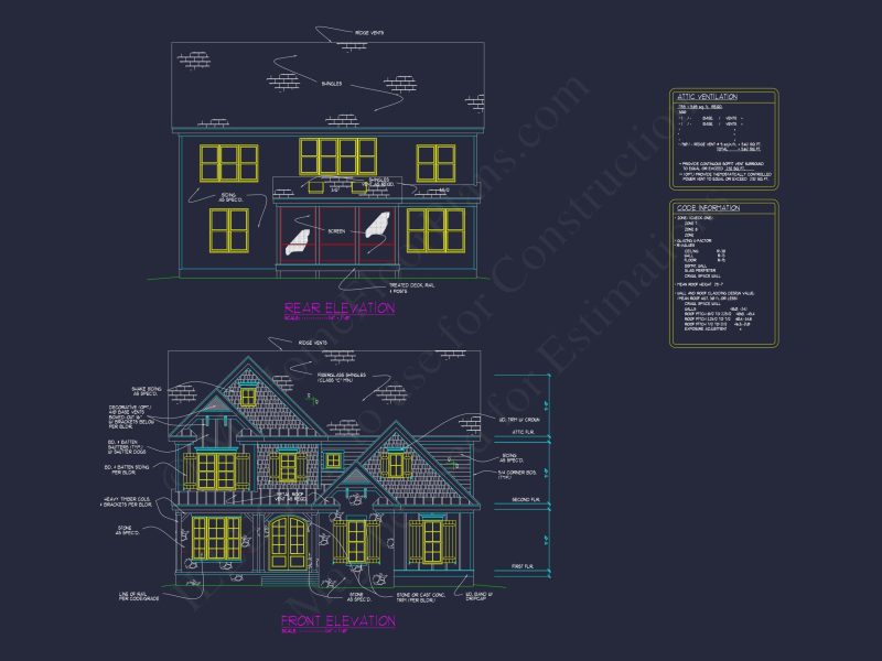 Craftsman house Plan with Detailed Floor Plan and CAD Designs