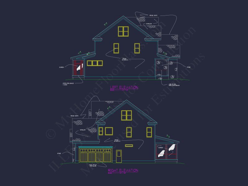 Craftsman house Plan with Detailed Floor Plan and CAD Designs
