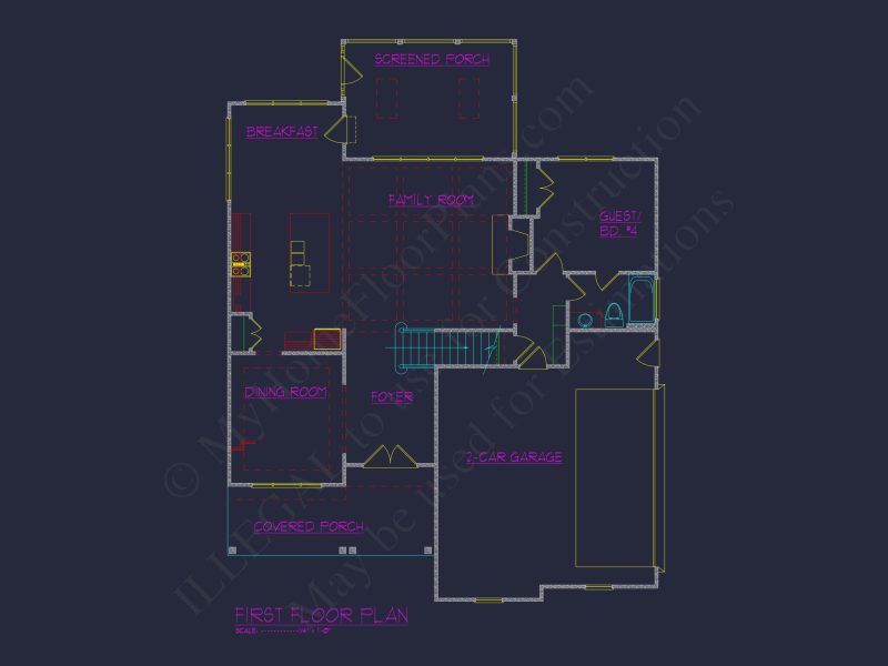 Craftsman house Plan with Detailed Floor Plan and CAD Designs