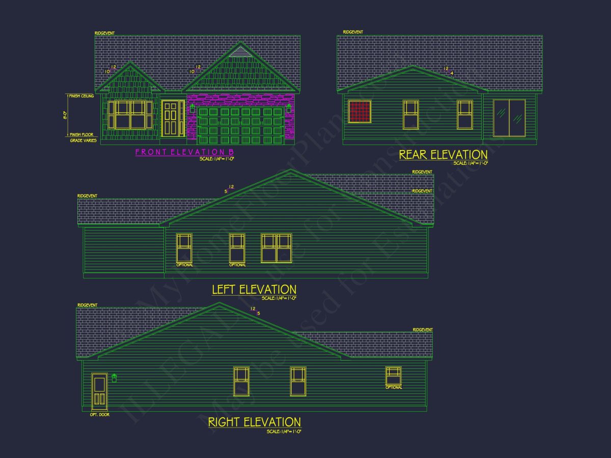 Craftsman house Plan with Open Floor CAD Designs and Features