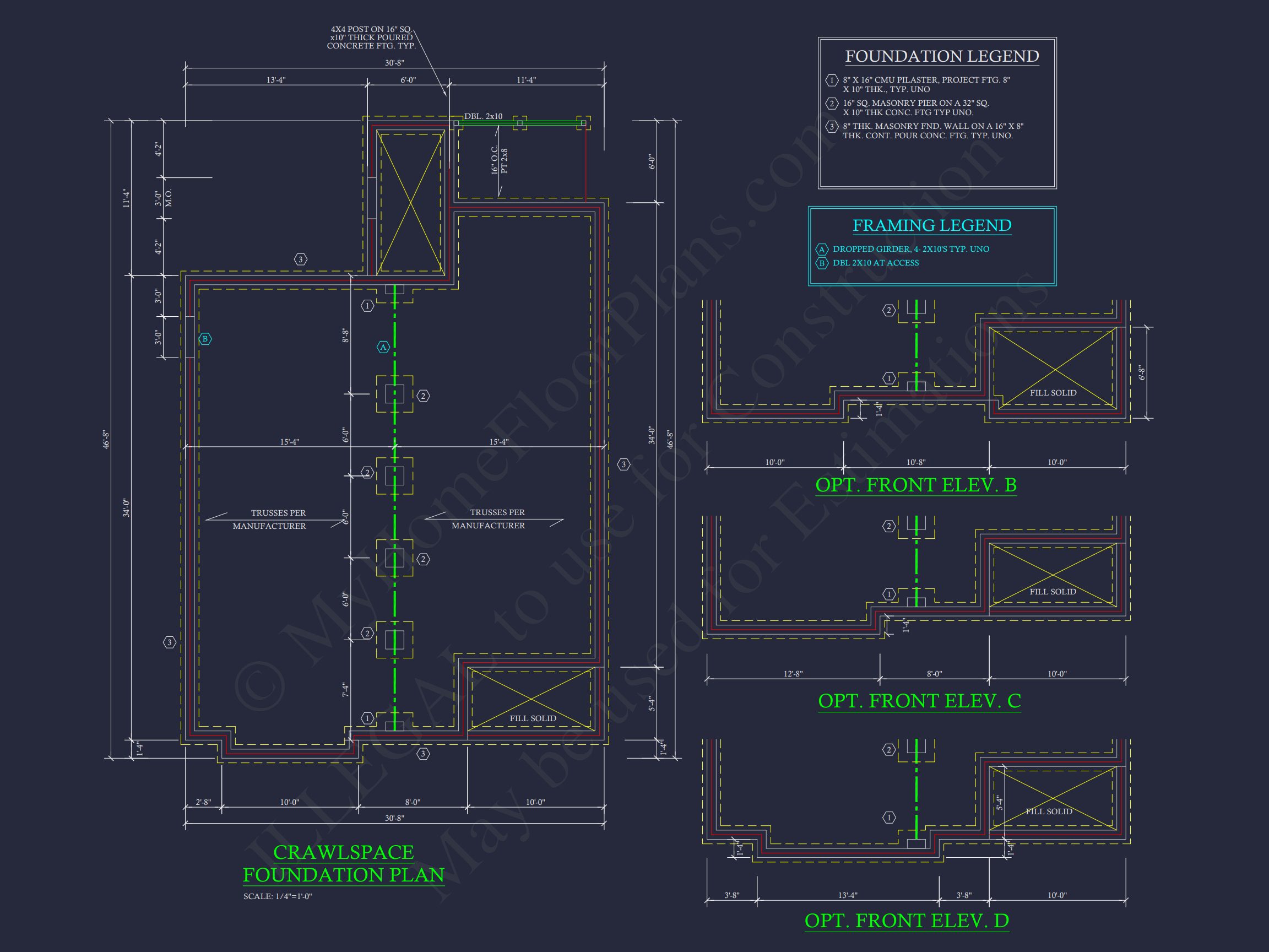 Craftsman house Plan with Open Floor Design & Detailed CAD