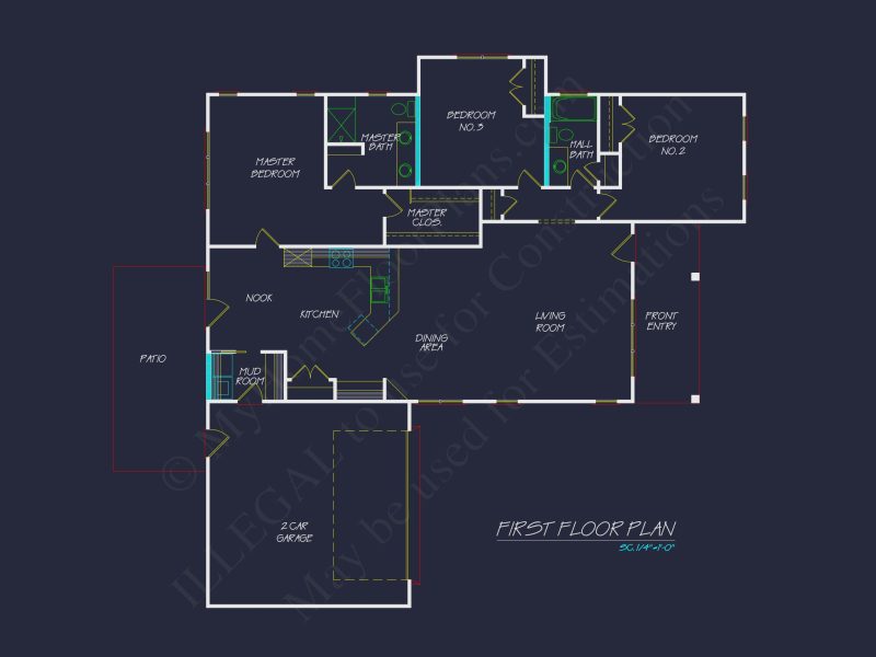 Craftsman house Plan with Open Floor Layout and 2-Car Garage
