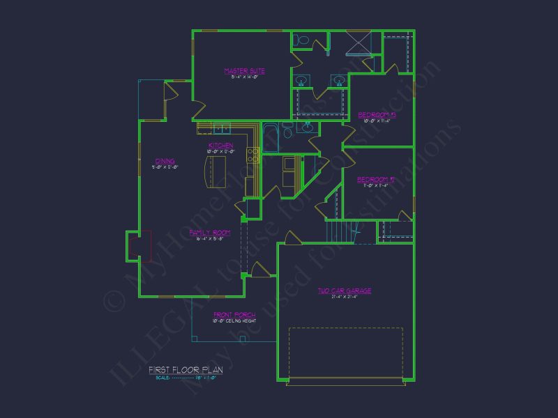 Craftsman house Plan with Open Floor Plan & 1.5 Stories