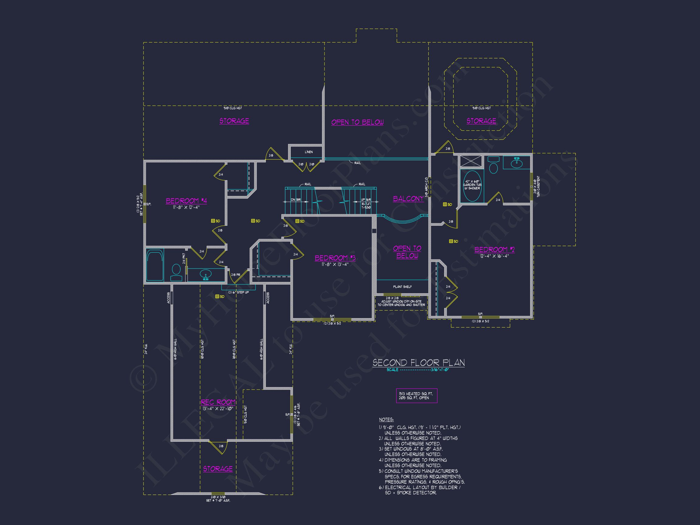 Craftsman house Plan with Open Floor Plan and 4 Bedrooms