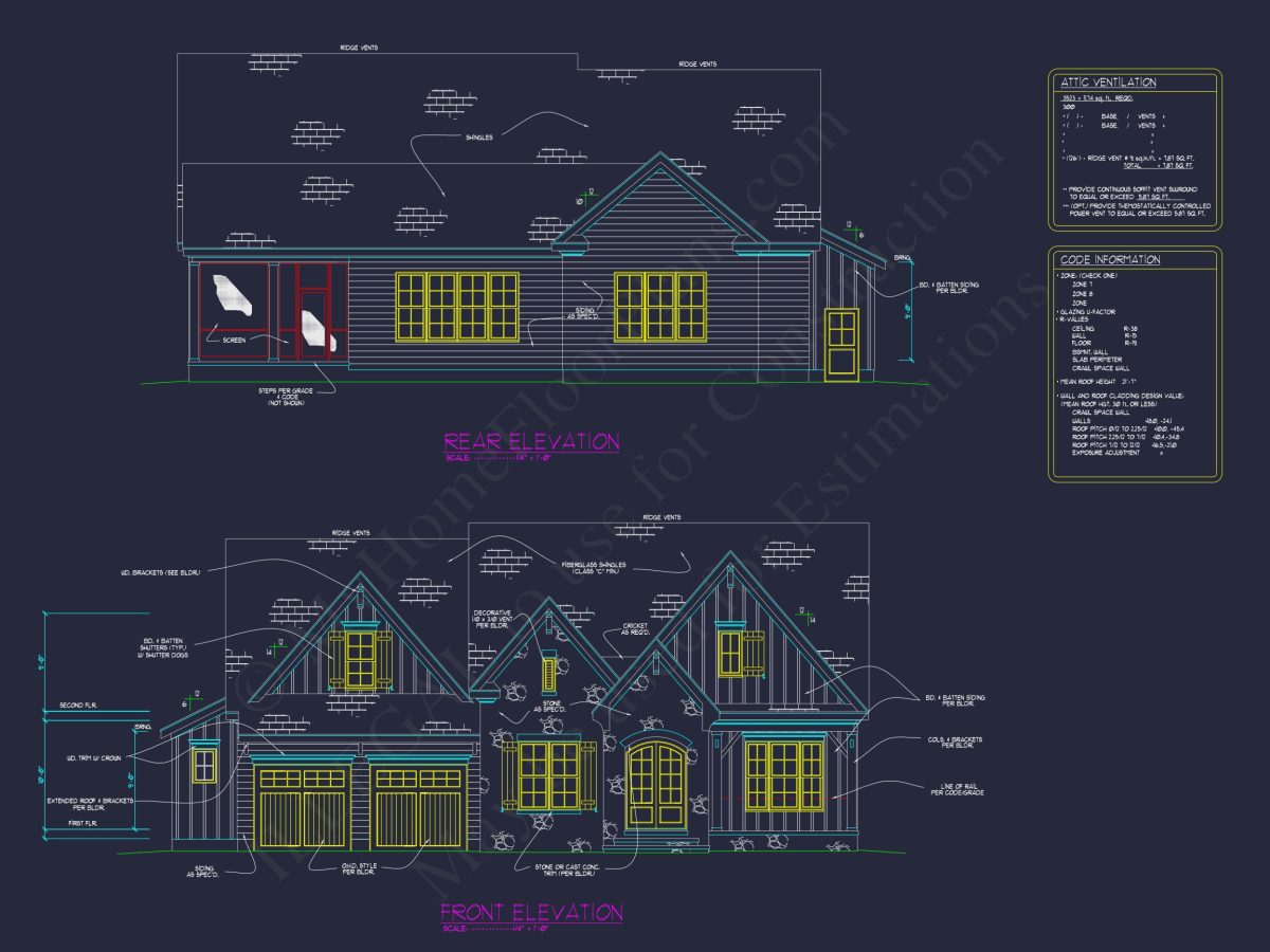 Craftsman house Plan with Spacious Floor Designs and CAD Blueprint