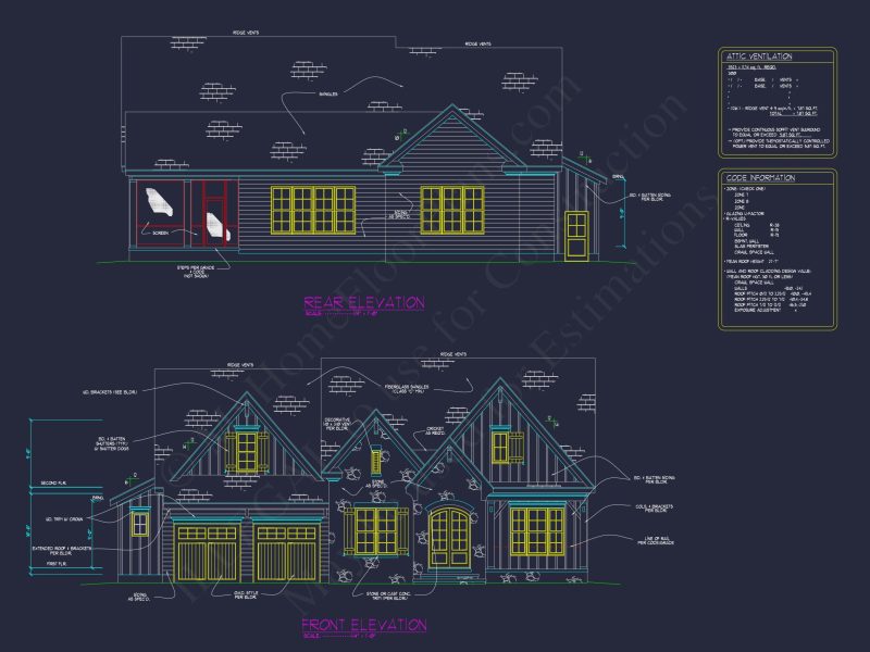 Craftsman house Plan with Spacious Floor Designs and CAD Blueprint