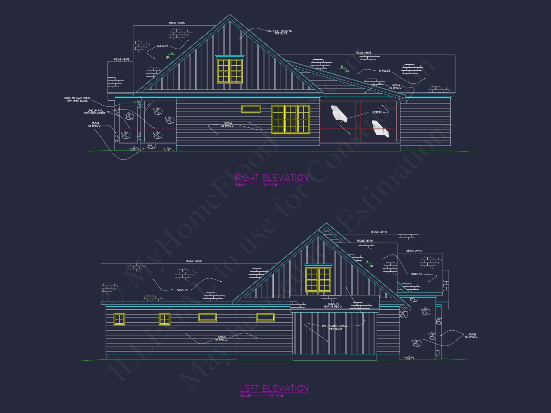 Craftsman house Plan with Spacious Floor Designs and CAD Blueprint