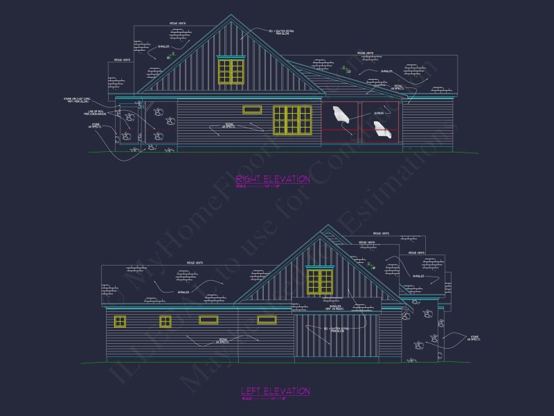 Craftsman house Plan with Spacious Floor Designs and CAD Blueprint