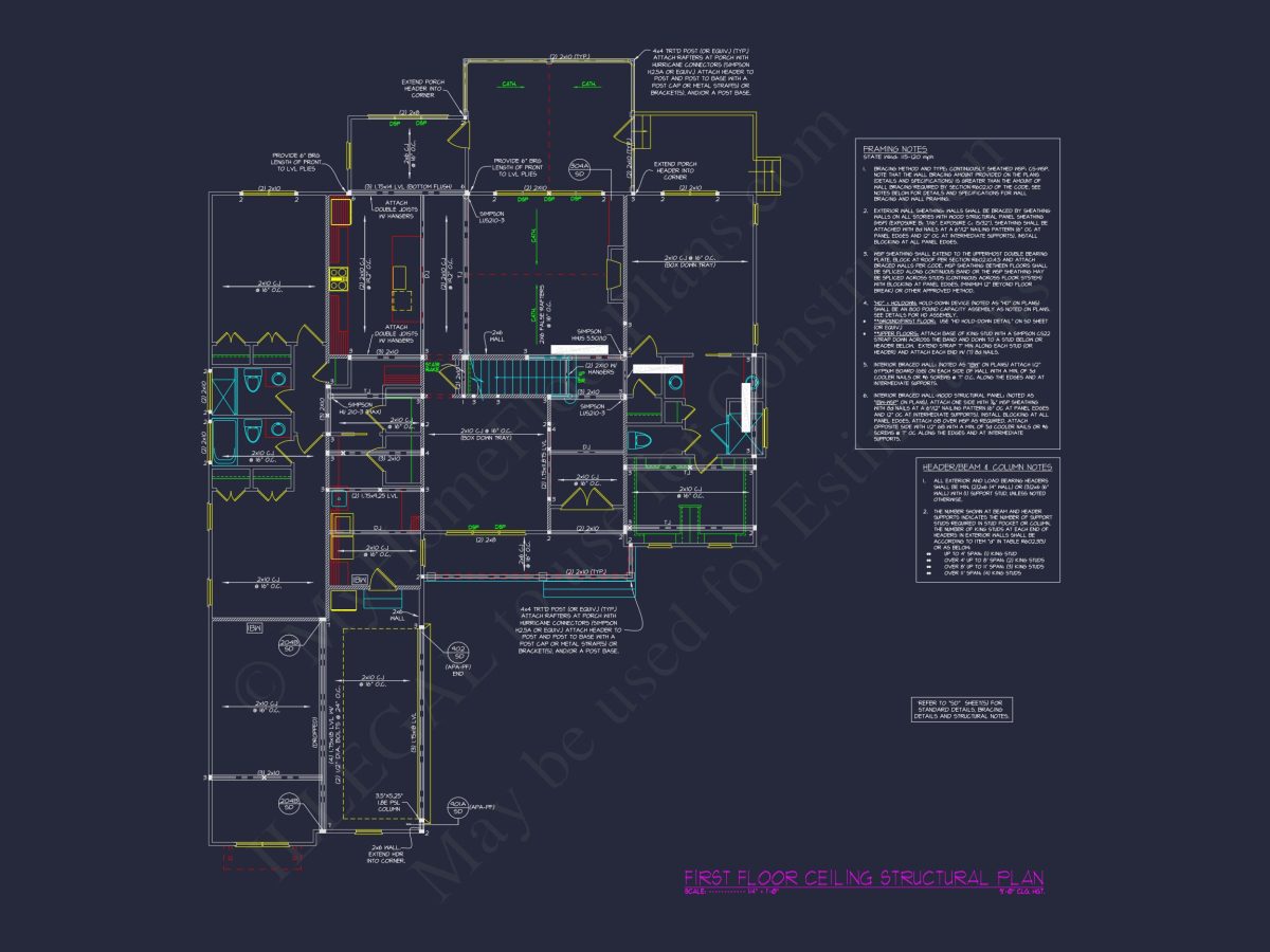 Craftsman house Plan with Spacious Floor Designs and CAD Blueprint