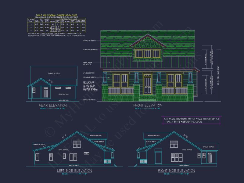 Craftsman house Plan with Spacious Floor Layout and Detailed CAD Designs