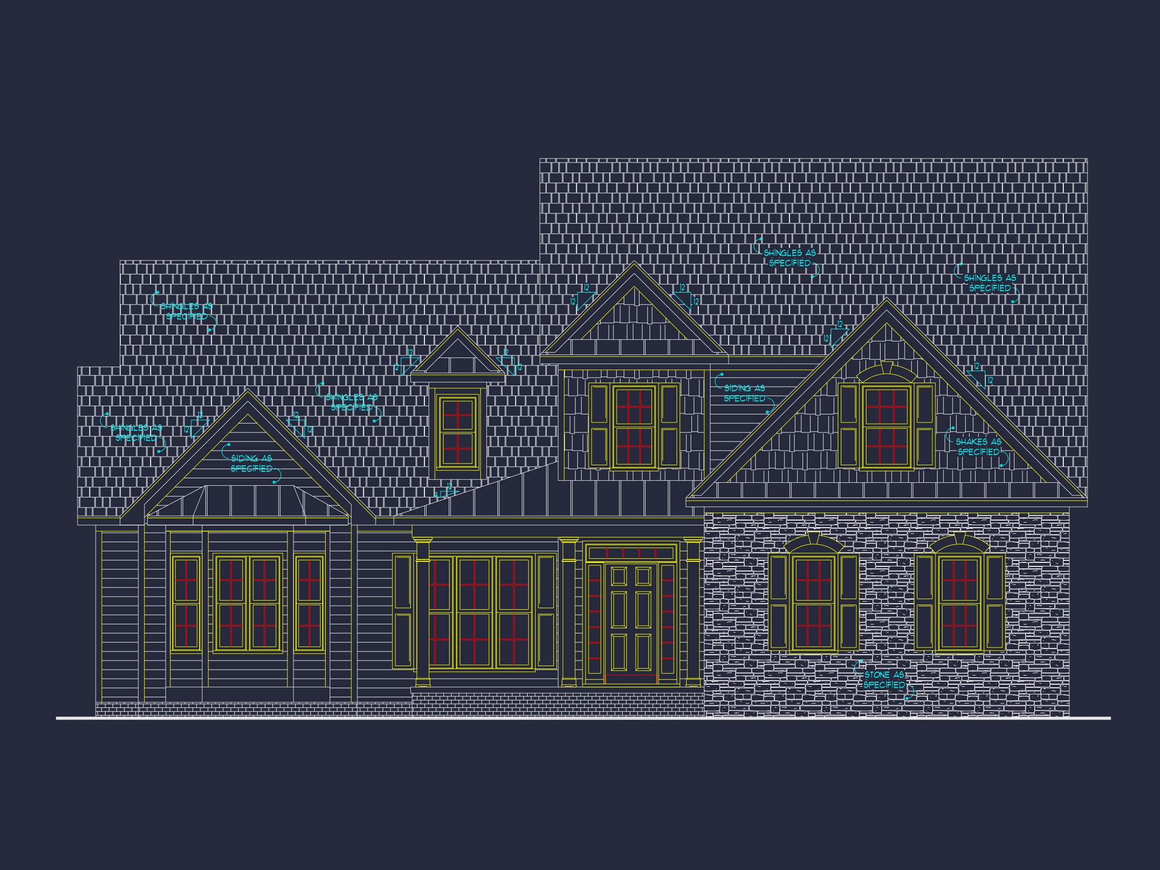 Craftsman Home Plan with Spacious Floor Plan and CAD Blueprint