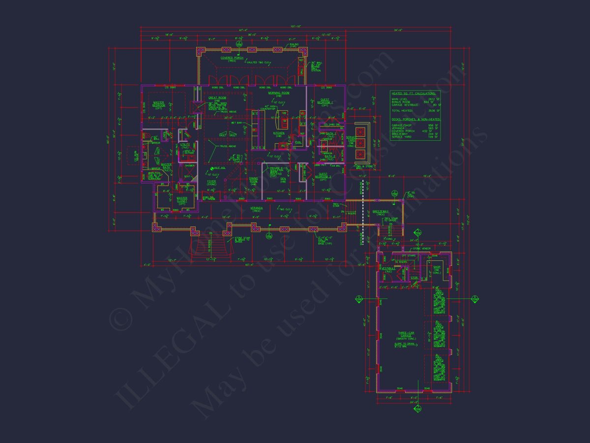 Craftsman house Plan with Spacious Floor Plan and CAD Designs