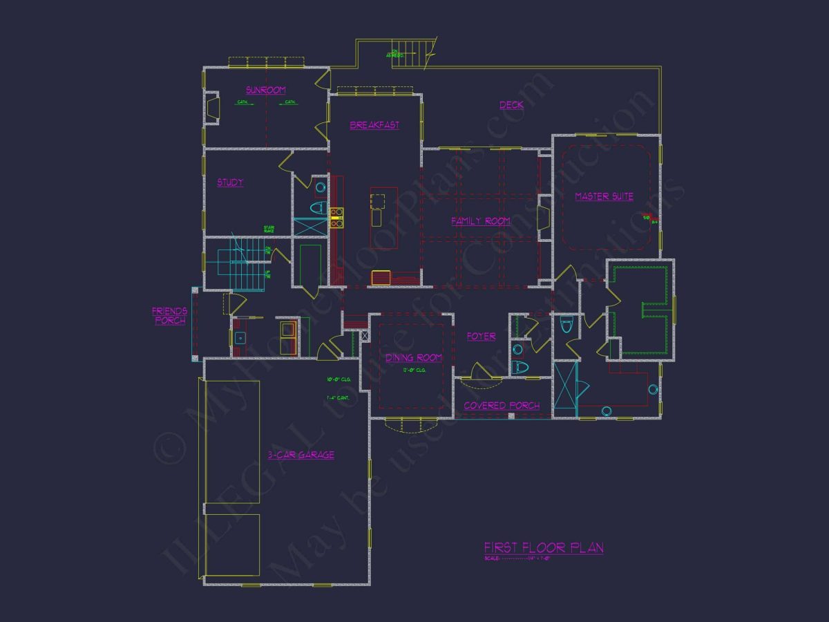 Craftsman house Plan with Spacious Floor Plan and CAD Designs