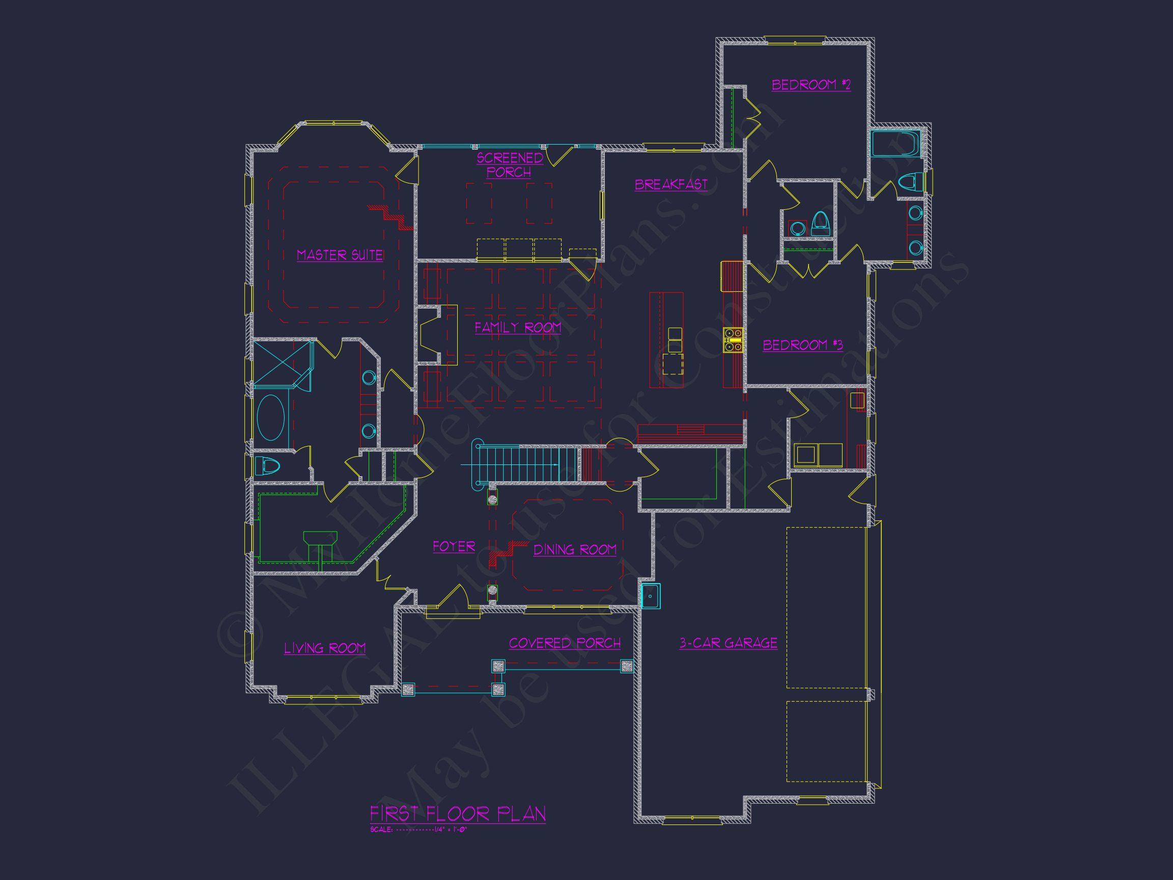 Craftsman Ranch House Plan with CAD and Architectural Designs