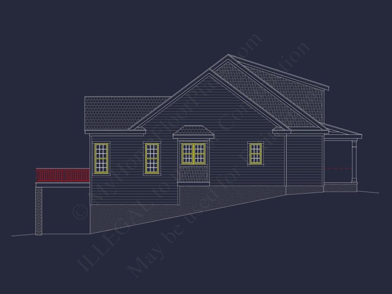 Craftsman-Style 3-Story house Plan with Basement & CAD Design