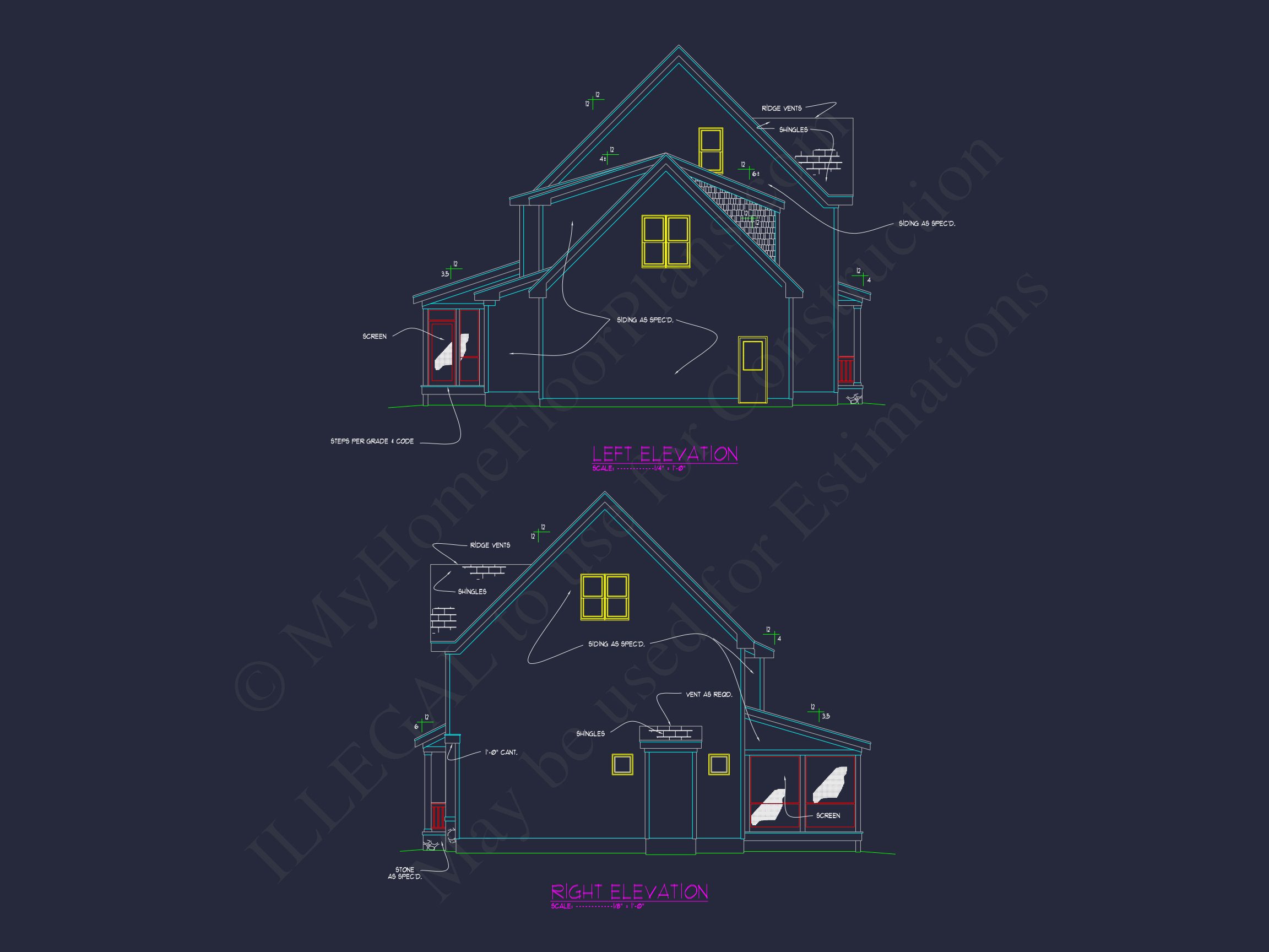 2-Story Floor Plan Blueprint CAD