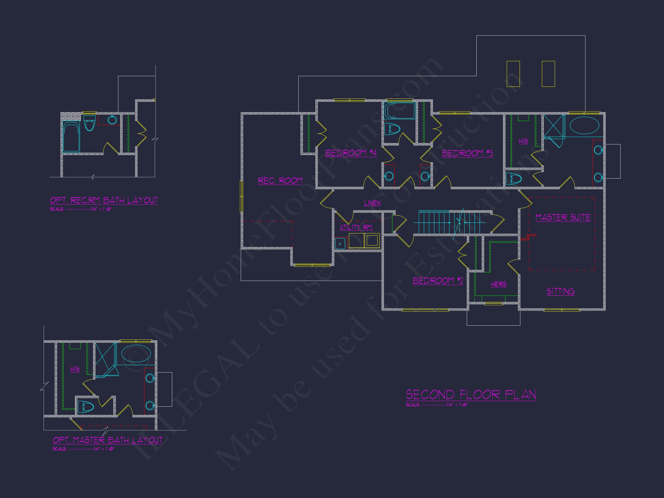 2-Story Floor Plan Blueprint CAD