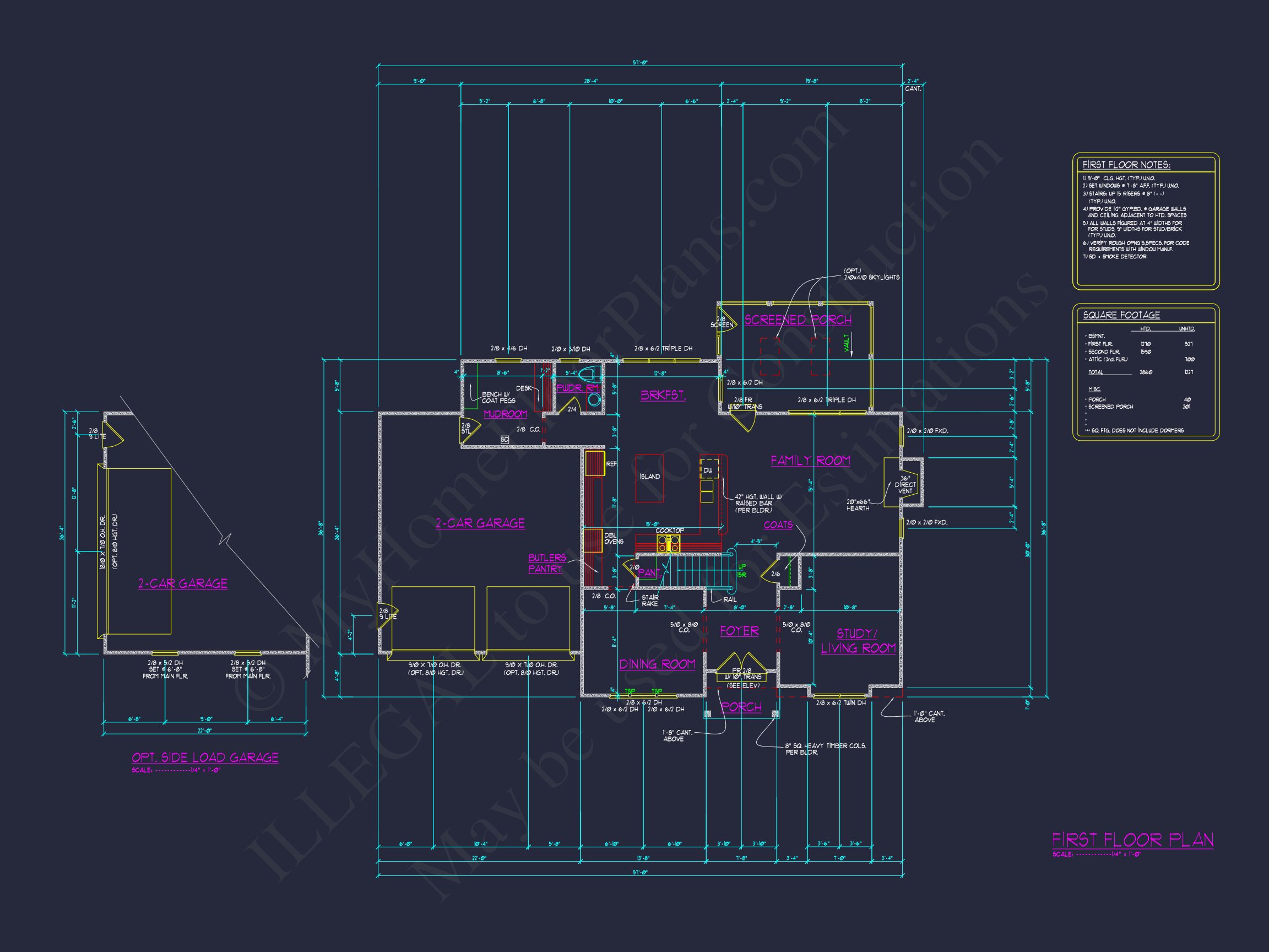 2-Story Floor Plan Blueprint CAD