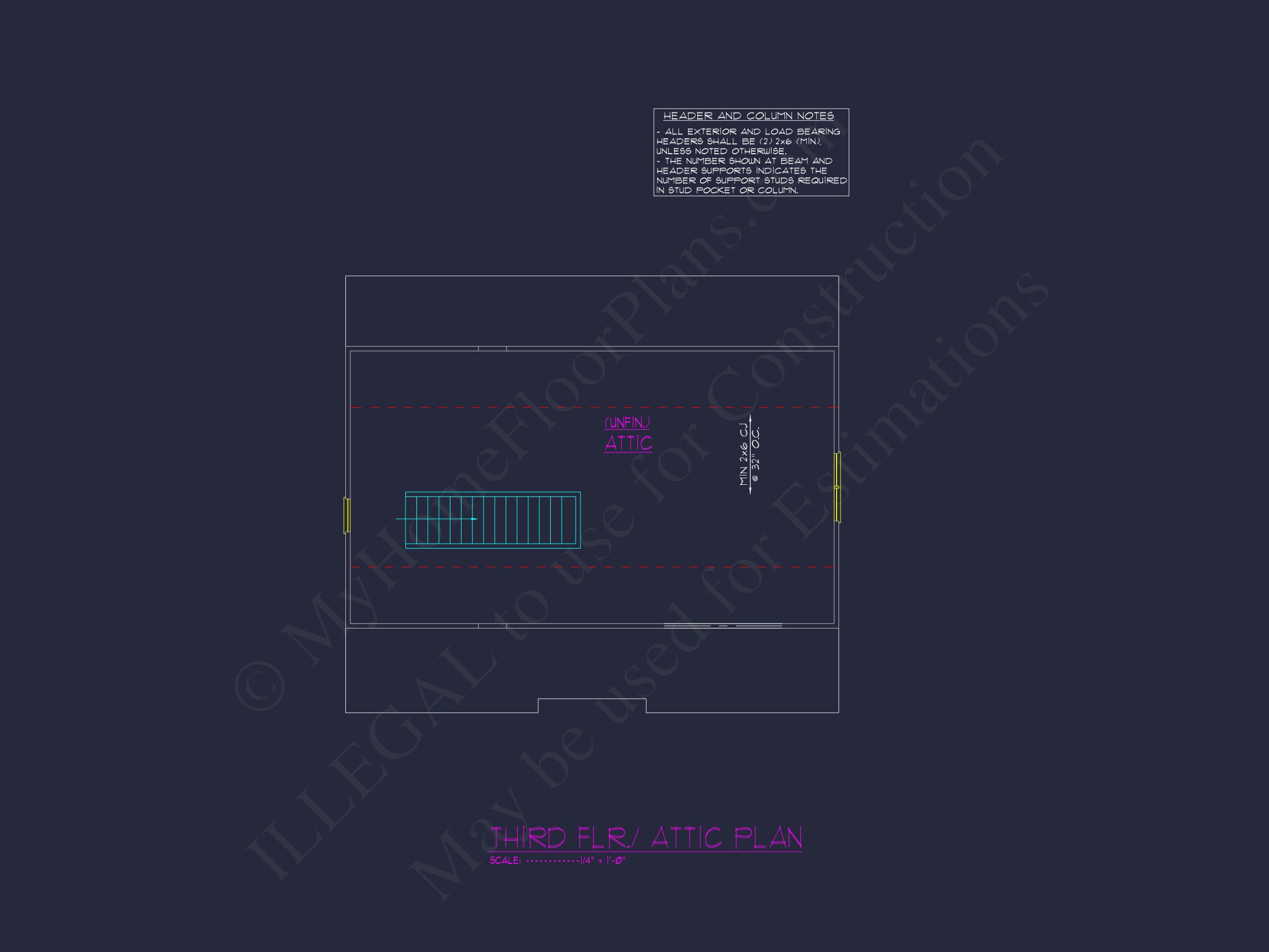 2-Story Floor Plan Blueprint CAD