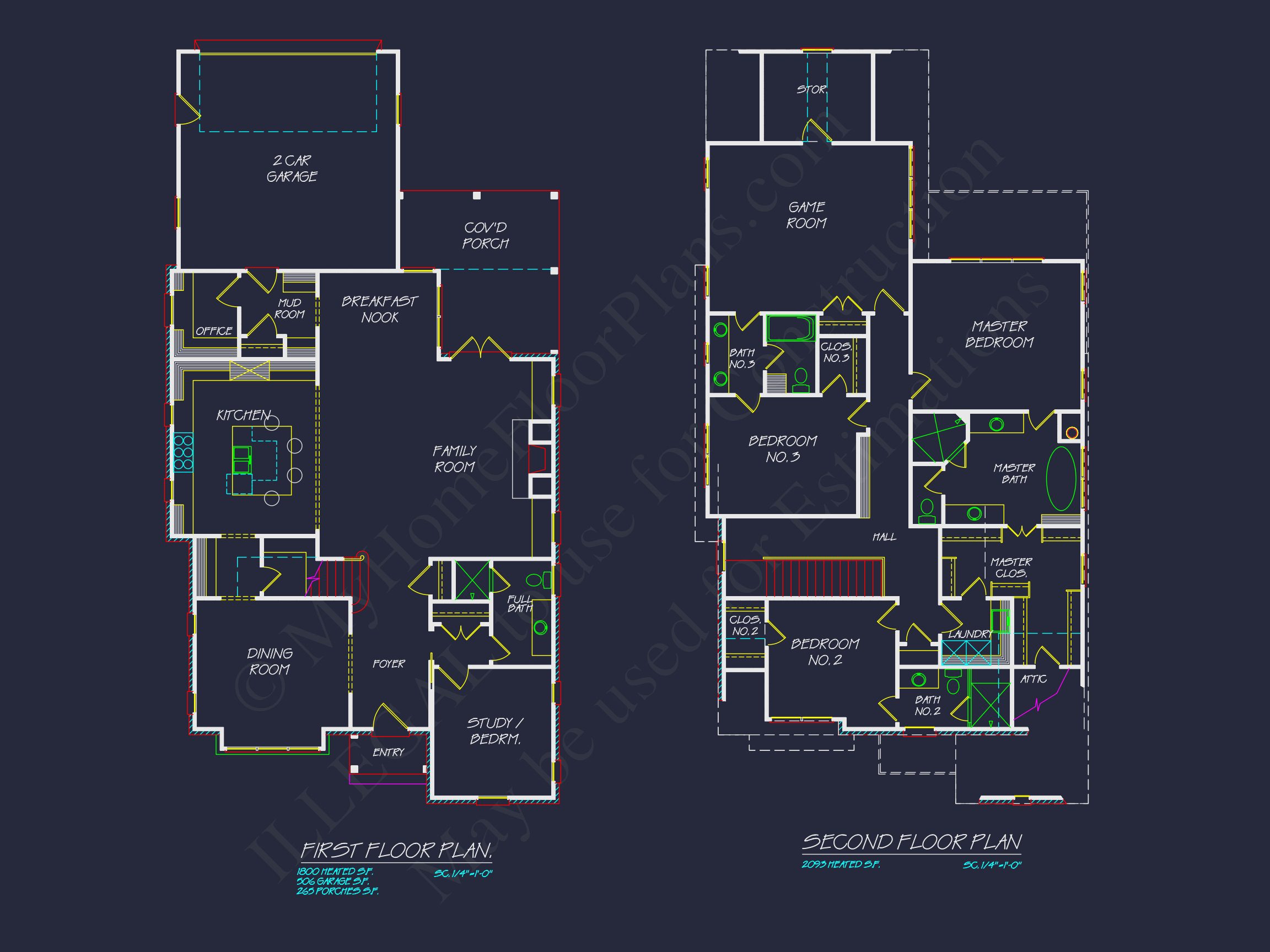 Craftsman-Style Home Floor Plan with Spacious CAD Designs