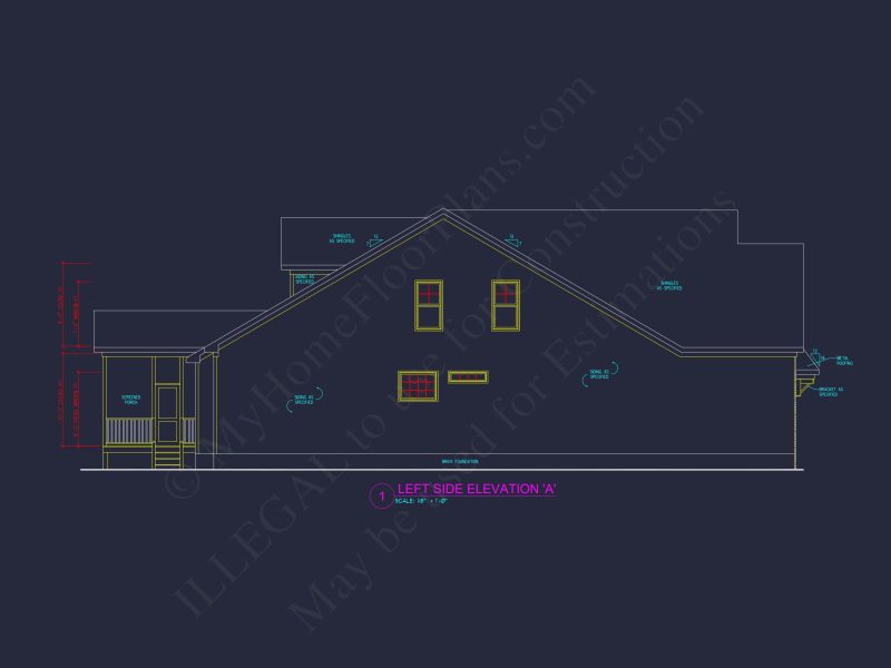 Craftsman-Style house Plan: 3-Bedroom CAD Blueprint Designs