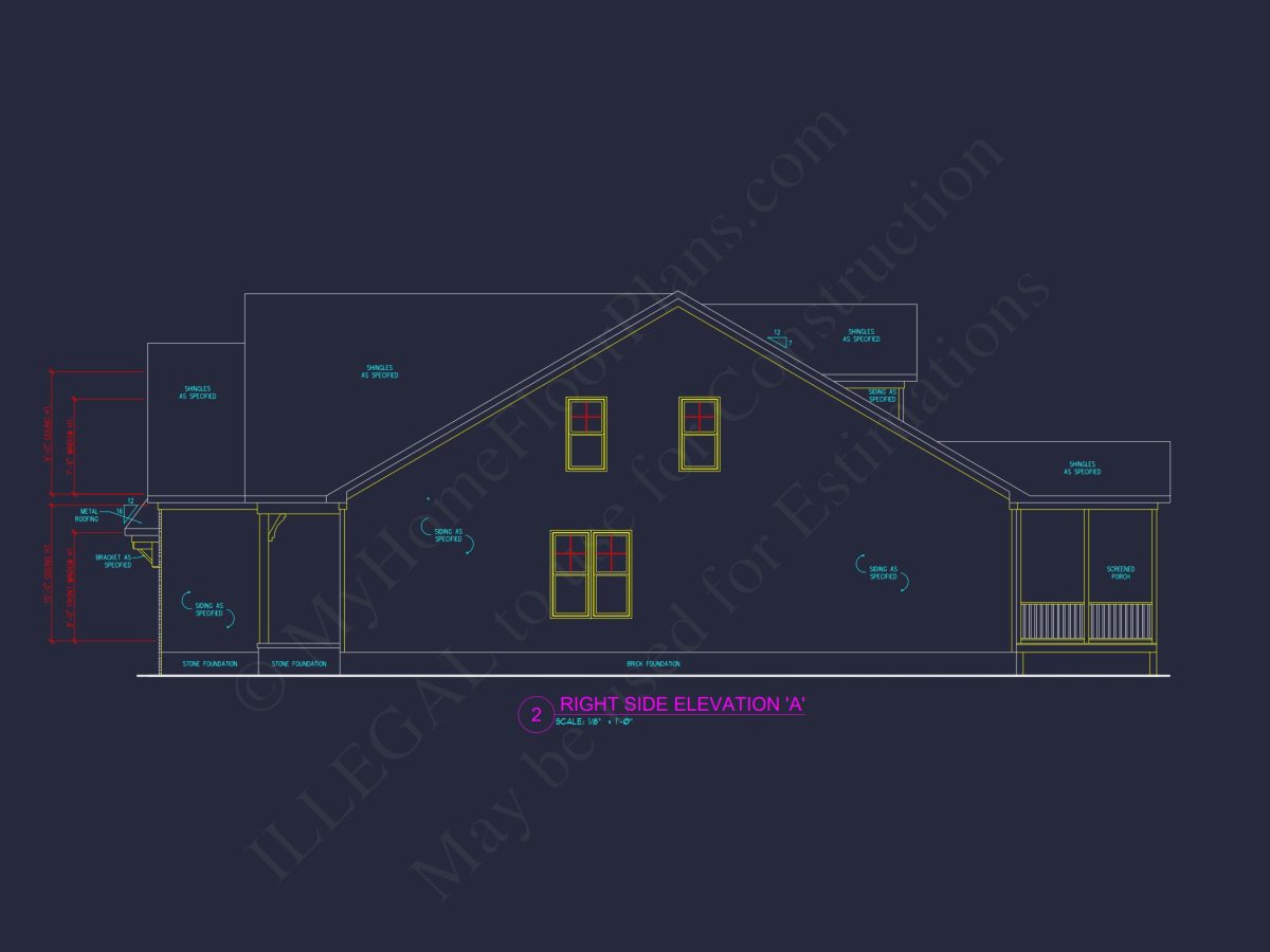 Craftsman-Style house Plan: 3-Bedroom CAD Blueprint Designs
