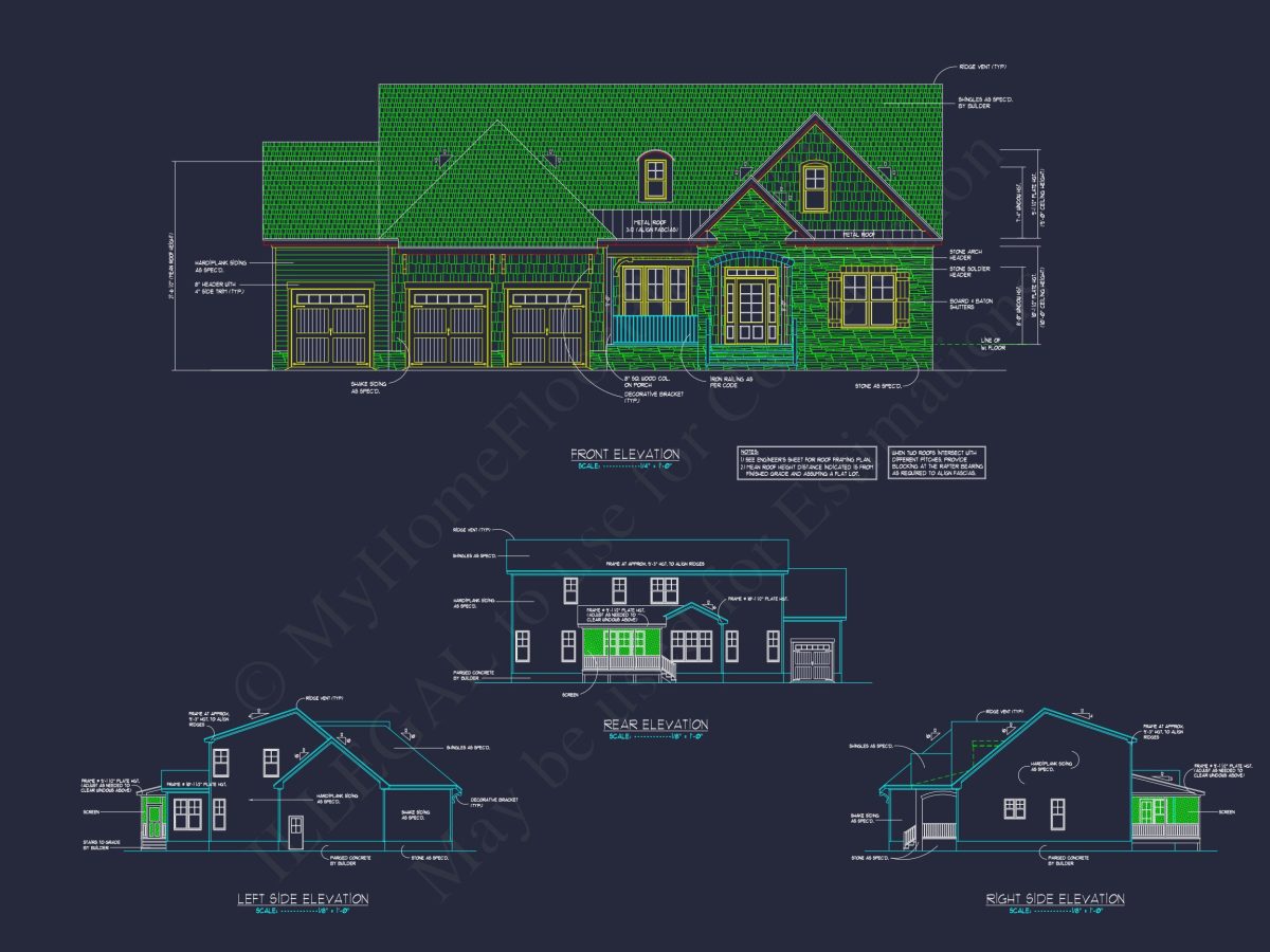 Craftsman-Style house Plan: Spacious 4 Bed, 4 Bath Designs