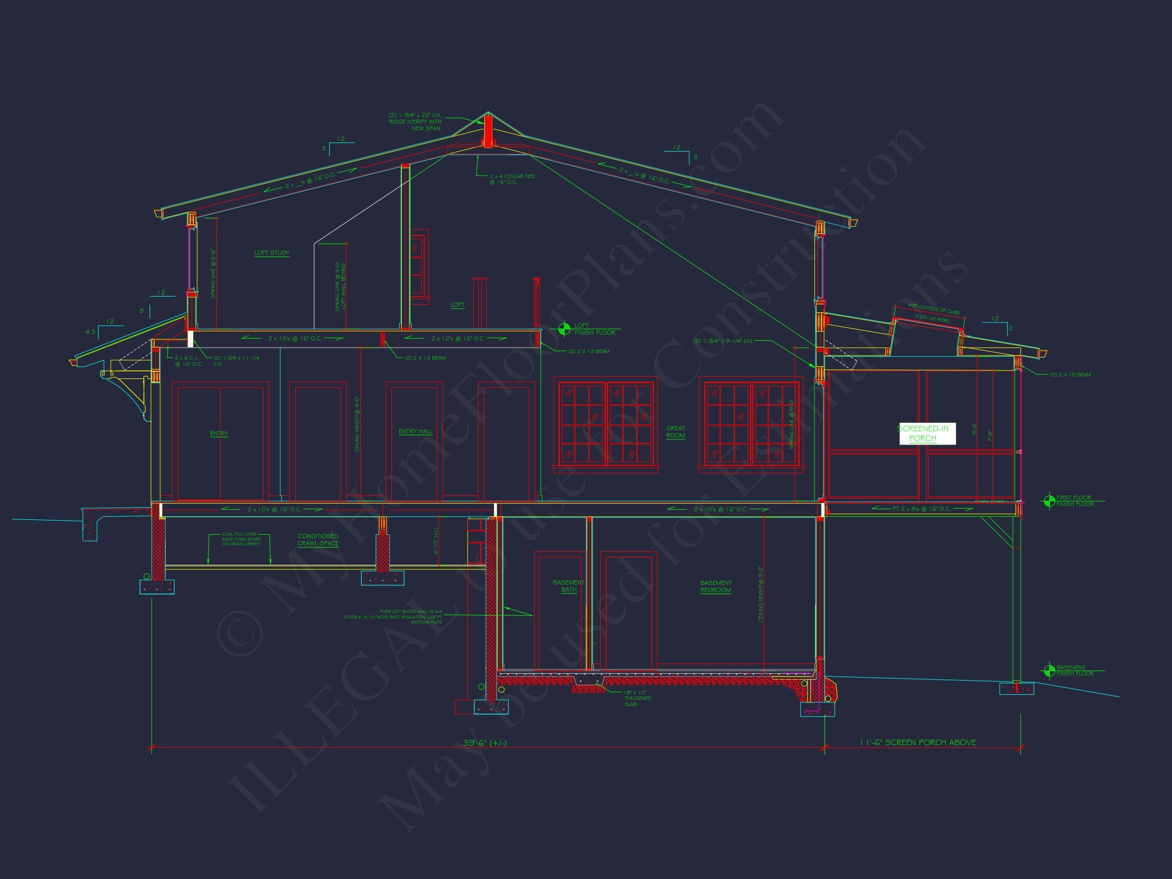 Craftsman-Style Home Plan with CAD Designs and Blueprints