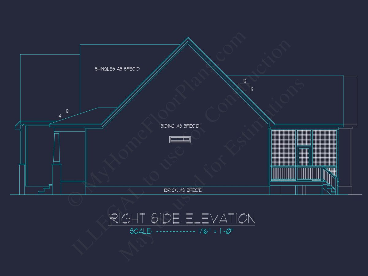 Craftsman-Style house Plan with Open Floor Design & CAD Blueprint