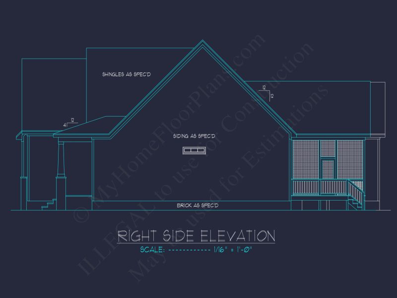 Craftsman-Style house Plan with Open Floor Design & CAD Blueprint