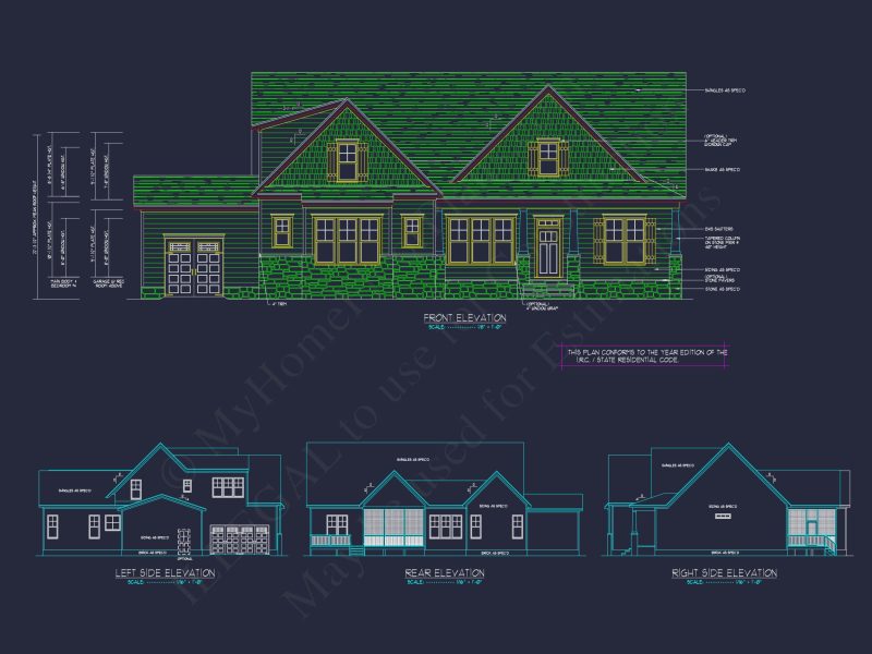 Craftsman-Style house Plan with Open Floor Design & CAD Blueprint