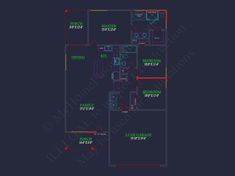 Craftsman-Style house Plan with Open Floor Design and CAD Blueprints