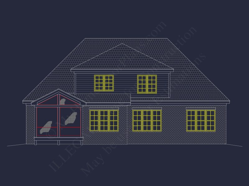 Craftsman and Traditional house Floor Plan with CAD Designs