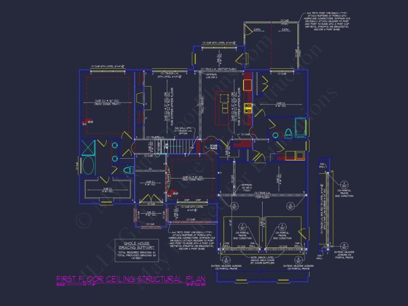 Craftsman and Traditional house Floor Plan with CAD Designs