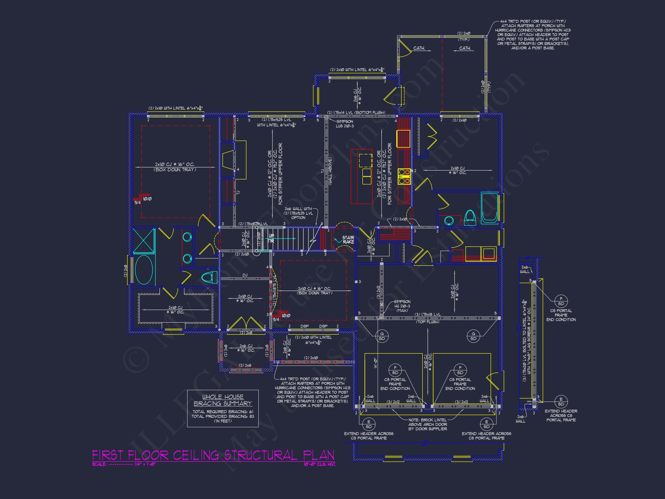 Craftsman and Traditional Home Floor Plan with CAD Designs