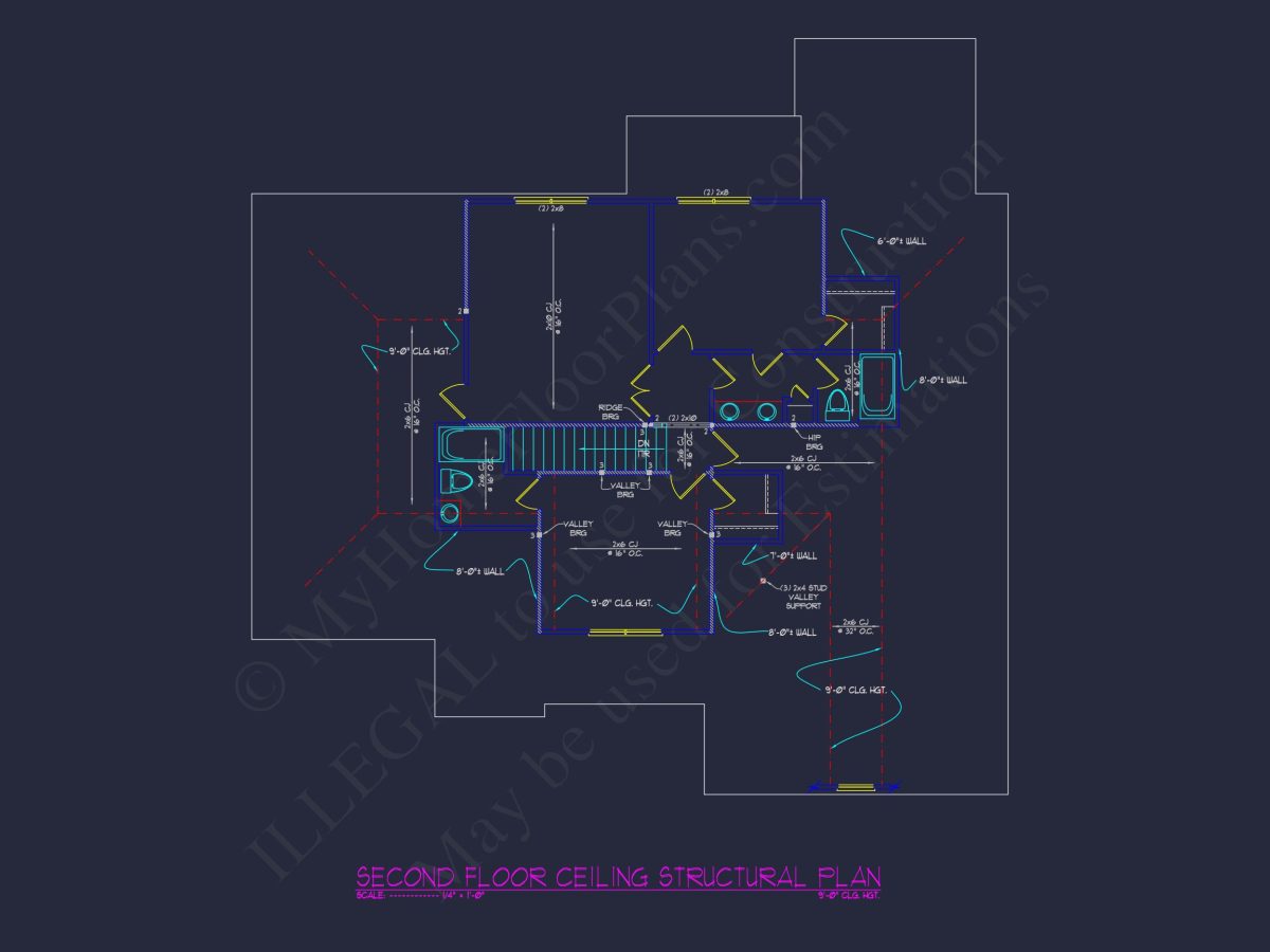 Craftsman and Traditional house Floor Plan with CAD Designs