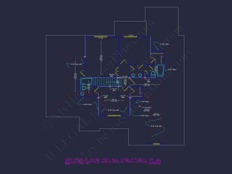 Craftsman and Traditional house Floor Plan with CAD Designs