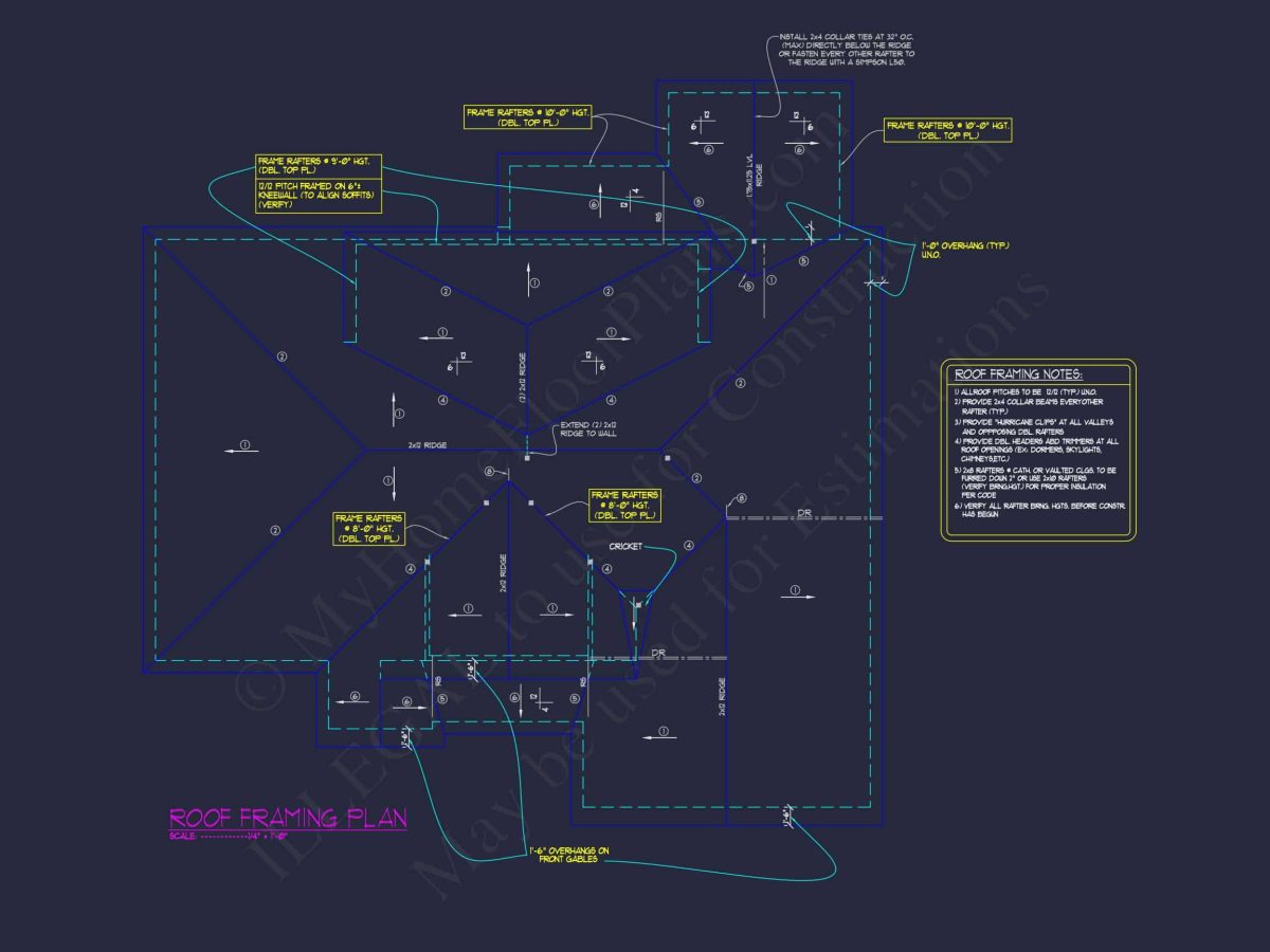 Craftsman and Traditional house Floor Plan with CAD Designs