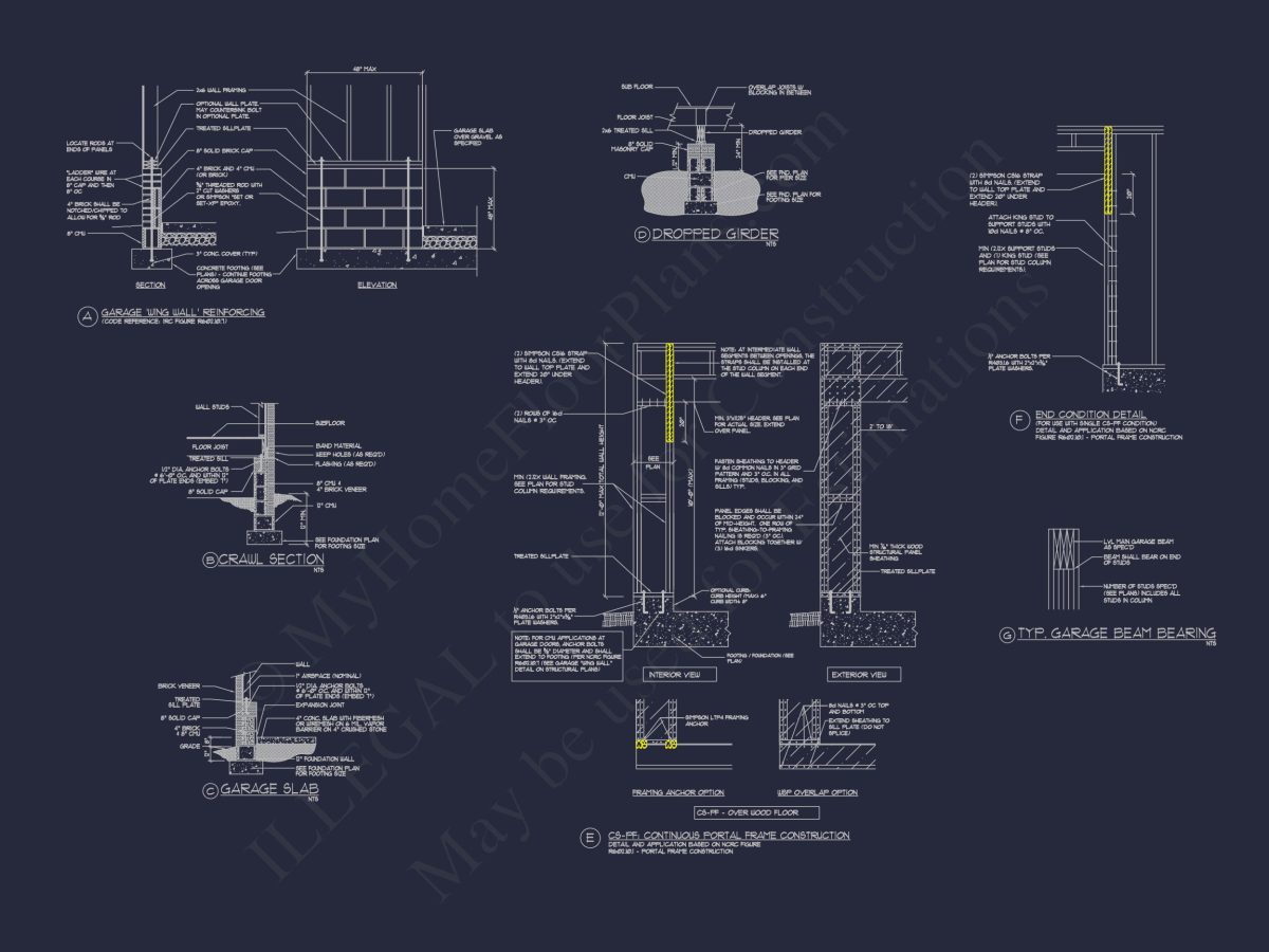 Craftsman and Traditional house Floor Plan with CAD Designs