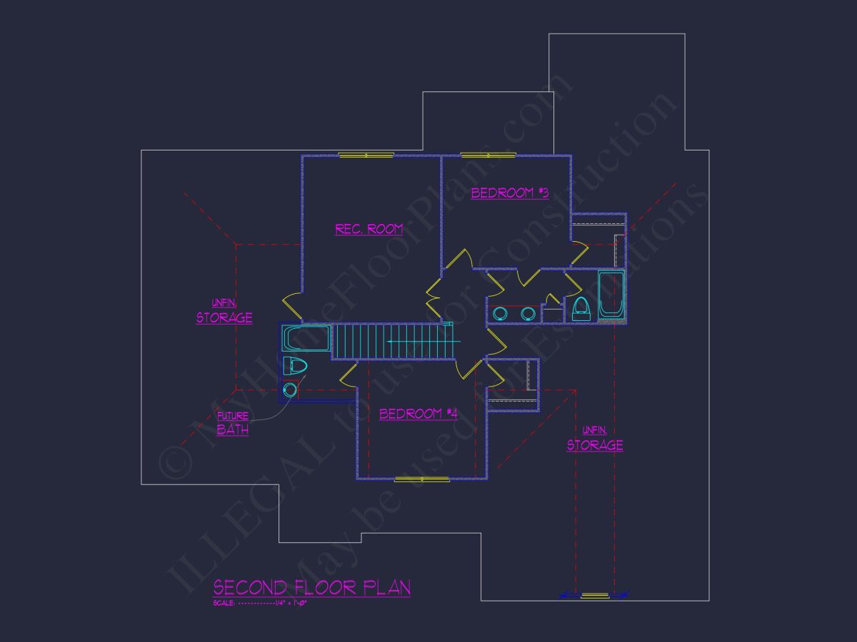 Craftsman and Traditional house Floor Plan with CAD Designs