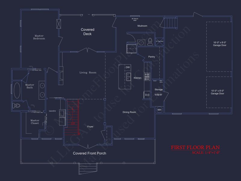 Custom 2-Story house Plan: Architectural CAD Designs & Blueprint