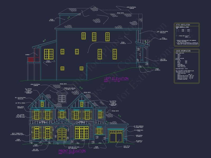 Custom 3-Story house Plan with CAD Designs and Floor Blueprint