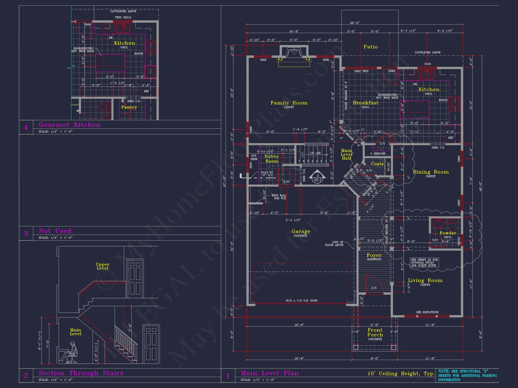 CAD Blueprint for 3-Story Designs