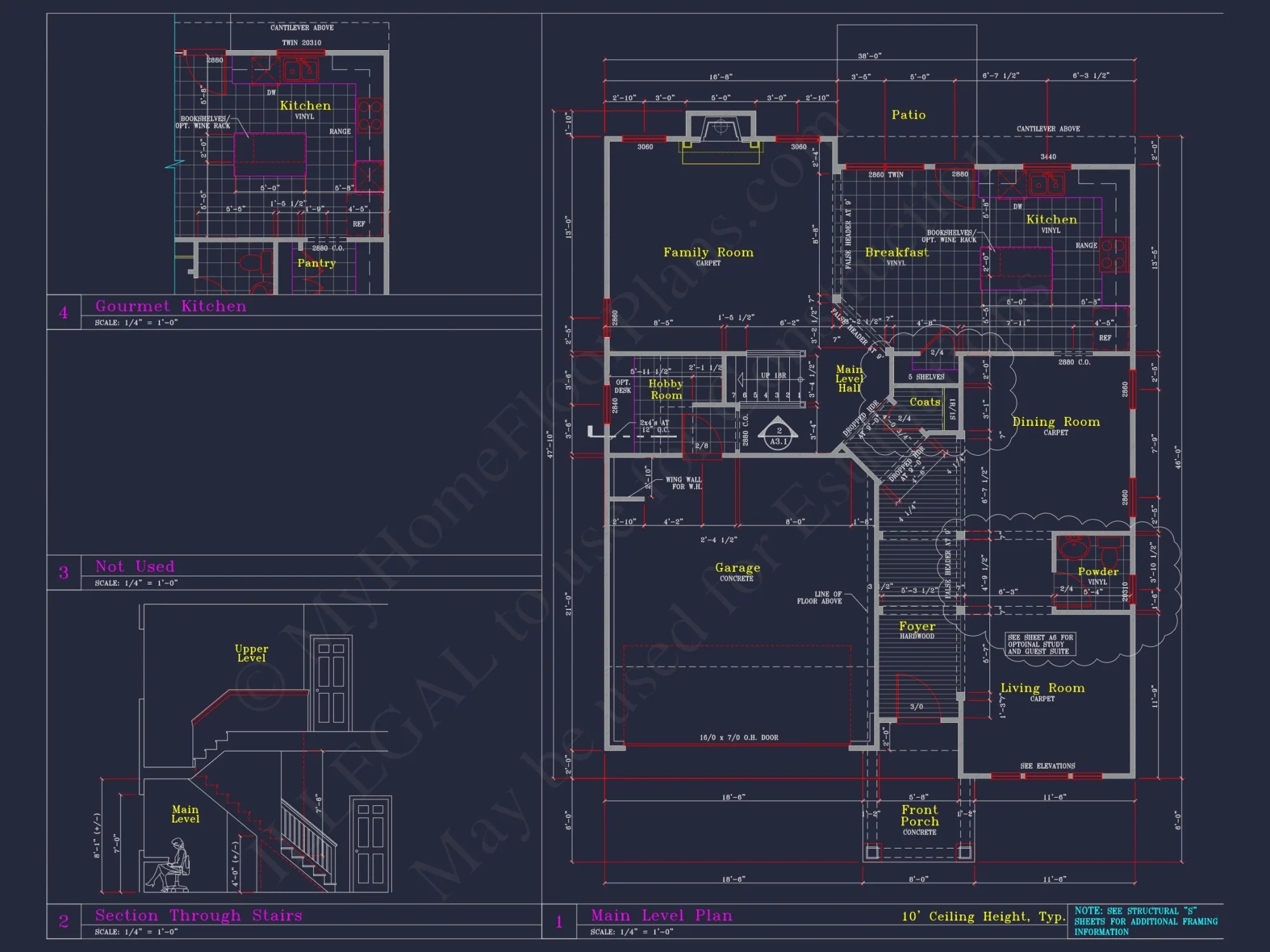 CAD Blueprint for 3-Story Designs