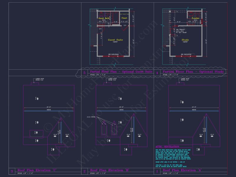CAD Blueprint for 3-Story Designs