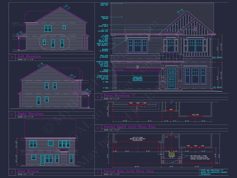 CAD Blueprint for 3-Story Designs