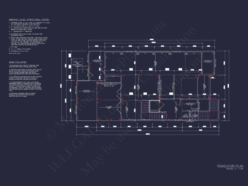 Custom Beach house Plan with 3 Floors, 4 Bedrooms & CAD Design