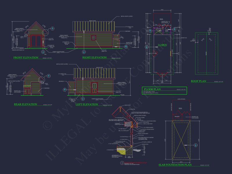 Custom Coastal Craftsman house Plan with Detailed CAD Designs