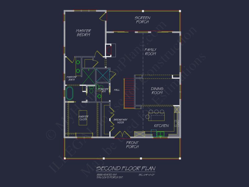 Custom Coastal house Floor Plan with CAD Designs and Blueprints